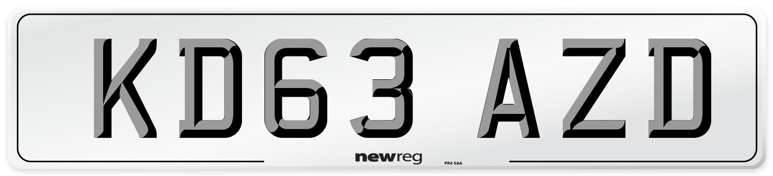 KD63 AZD Number Plate from New Reg